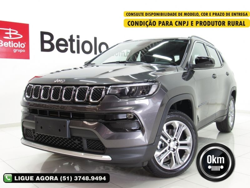 JEEP Compass LONGITUDE T270 TURBO FLEX AUTOMÁTICO 2023 2024/2024 BETIOLO NOVOS E SEMINOVOS LAJEADO / Carros no Vale