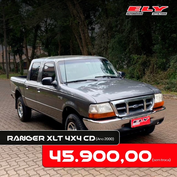 FORD RANGER 2.5 XLT 4X4 8V 2000/2000 ELY AUTOMÓVEIS LAJEADO / Carros no Vale