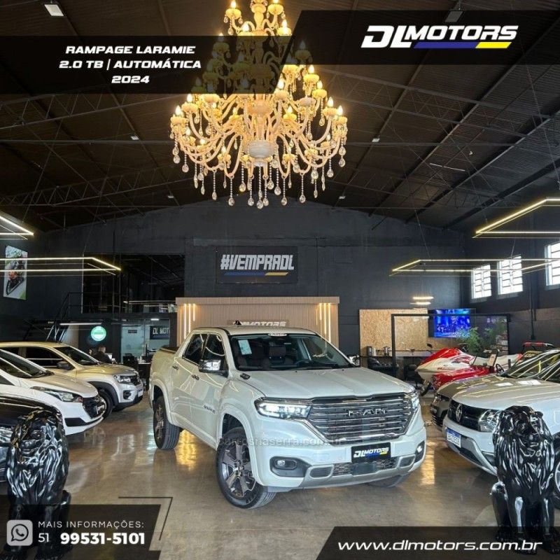 RAM RAMPAGE 2.0 LARAMIE 4X4 TURBO 2024/2024 DL MOTORS LAJEADO / Carros no Vale