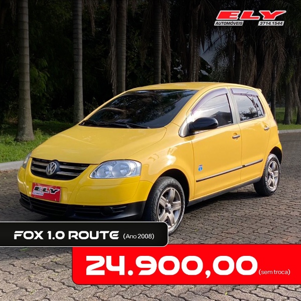 VOLKSWAGEN FOX 1.0 MI ROUTE 8V 2008/2008 ELY AUTOMÓVEIS LAJEADO / Carros no Vale