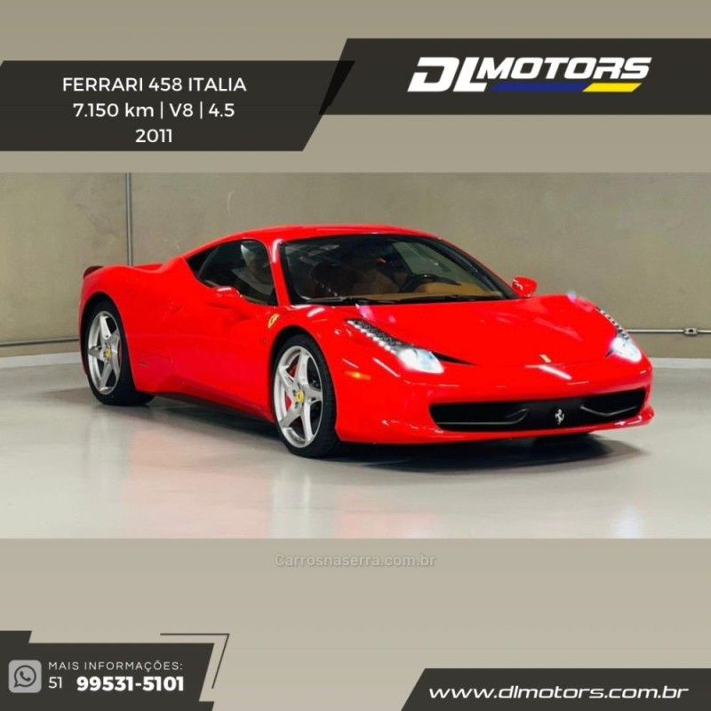 FERRARI 458 ITALIA 4.5 V8 32V 2011/2011 DL MOTORS LAJEADO / Carros no Vale