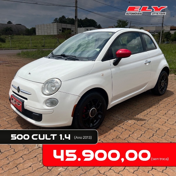 FIAT 500 1.4 CULT 2013/2013 ELY AUTOMÓVEIS LAJEADO / Carros no Vale