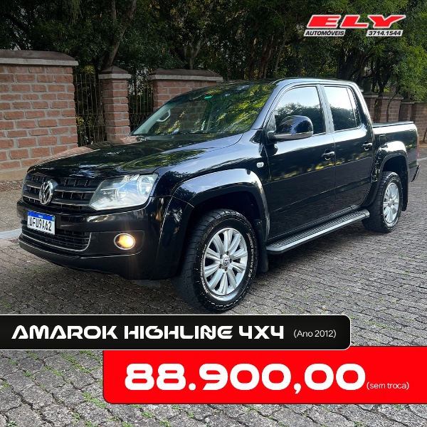 VOLKSWAGEN AMAROK 2.0 HIGHLINE 4X4 CD 16V TURBO INTERCOOLER DIESEL 4P AUTOMÁTICO 2012/2012 ELY AUTOMÓVEIS LAJEADO / Carros no Vale