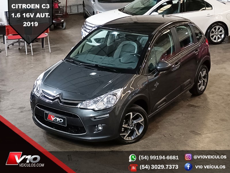 CITROEN C3 EXCLUSIVE 1.6 FLEX 2018/2019 V10 VEÍCULOS CAXIAS DO SUL / Carros no Vale