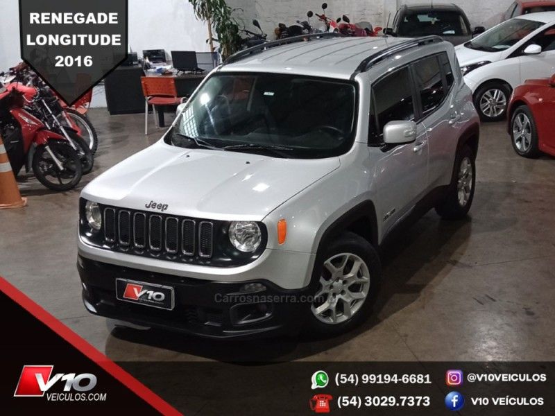 JEEP RENEGADE 1.8 16V LONGITUDE 2016/2016 V10 VEÍCULOS CAXIAS DO SUL / Carros no Vale