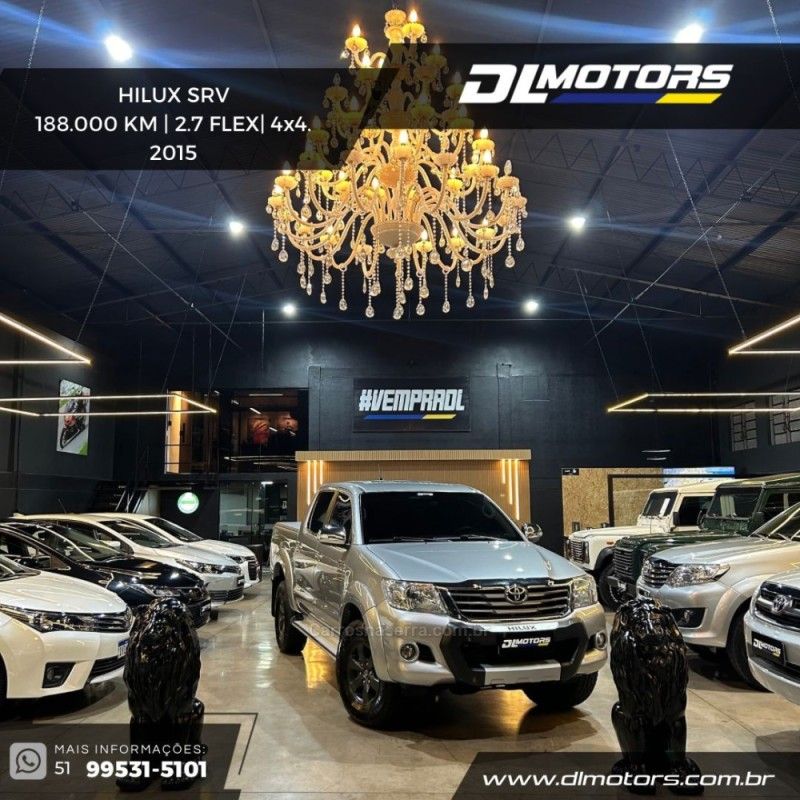 TOYOTA HILUX 2.7 SRV 4X4 CD 16V 2015/2015 DL MOTORS LAJEADO / Carros no Vale