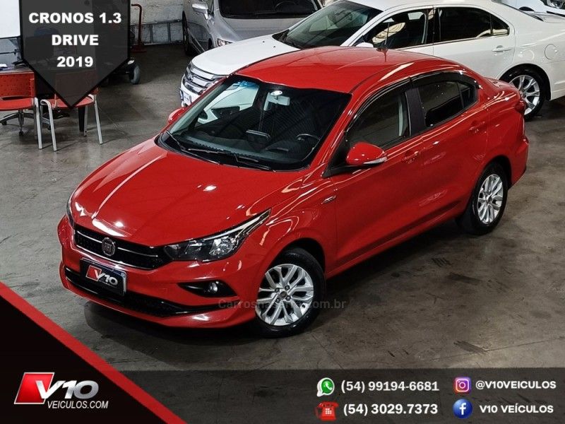 FIAT CRONOS 1.3 DRIVE 8V 2018/2019 V10 VEÍCULOS CAXIAS DO SUL / Carros no Vale