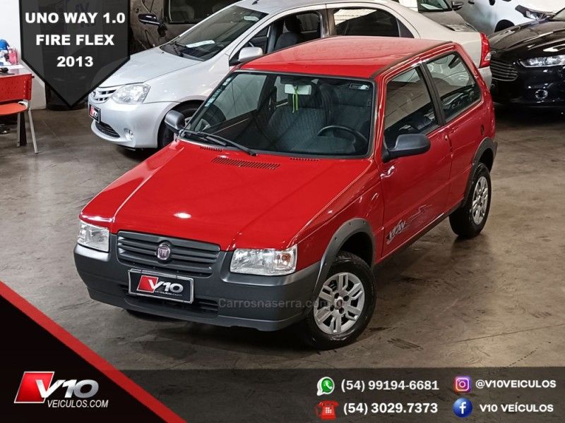 FIAT UNO 1.0 MPI MILLE WAY ECONOMY 8V 2013/2013 V10 VEÍCULOS CAXIAS DO SUL / Carros no Vale