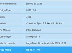 JEEP CHEROKEE 3.7 SPORT 4X4 V6 12V GASOLINA 4P AUTOMÁTICO 2006/2007 BETIOLO NOVOS E SEMINOVOS LAJEADO / Carros no Vale