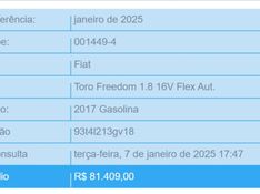 Fiat TORO 1.8 16V EVO FLEX FREEDOM AT6 2016/2017 BETIOLO NOVOS E SEMINOVOS LAJEADO / Carros no Vale