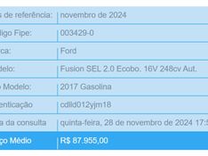 Ford FUSION 2.0 SEL 16V GASOLINA 4P AUTOMÁTICO 2016/2017 BETIOLO NOVOS E SEMINOVOS LAJEADO / Carros no Vale