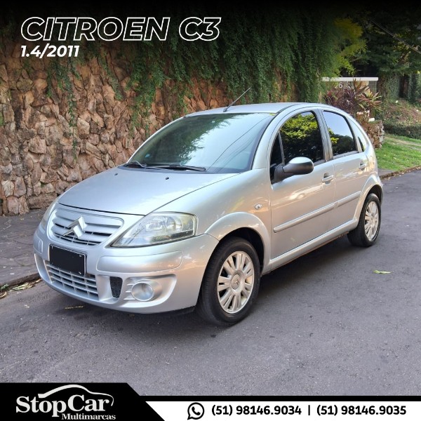 CITROEN C3 1.4 I GLX 8V FLEX 4P MANUAL 2011/2011 STOPCAR MULTIMARCAS ESTRELA / Carros no Vale