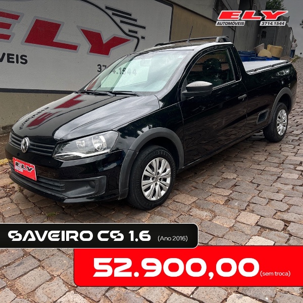 VOLKSWAGEN SAVEIRO 1.6 2016/2016 ELY AUTOMÓVEIS LAJEADO / Carros no Vale