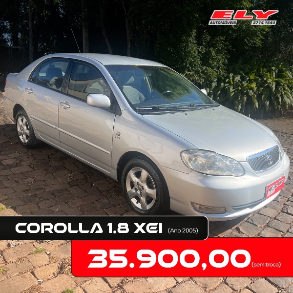 TOYOTA COROLLA 1.8 XEI 16V GASOLINA 4P MANUAL 2005/2005 ELY AUTOMÓVEIS LAJEADO / Carros no Vale