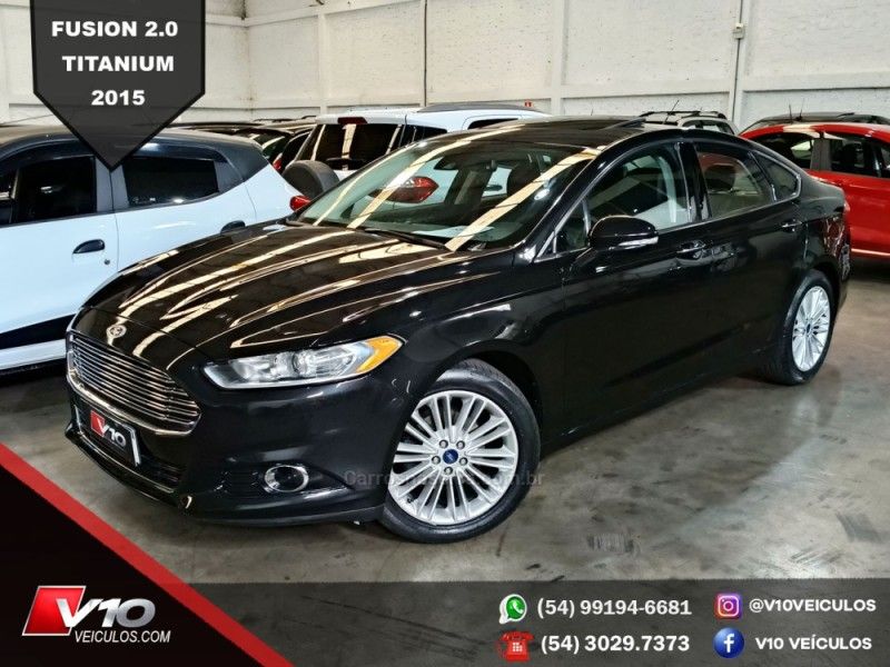 FORD FUSION 2.0 TITANIUM GTDI ECOBOOST FWD 2014/2015 V10 VEÍCULOS CAXIAS DO SUL / Carros no Vale