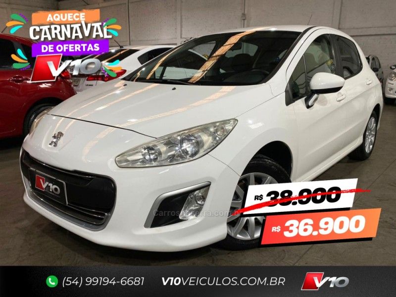 PEUGEOT 308 1.6 ACTIVE 16V 2013/2014 V10 VEÍCULOS CAXIAS DO SUL / Carros no Vale