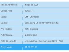 Chevrolet CELTA 1.0 MPFI LT 8V FLEX 4P MANUAL 2014/2014 BETIOLO NOVOS E SEMINOVOS LAJEADO / Carros no Vale